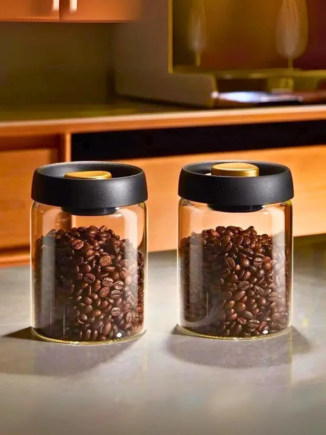 1 تشيس 1CHASE 2-Piece Vacuum Sealed Borosilicate Glass Jars, 600ml